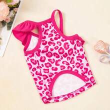 Đầm ren mùa hè thời trang họa tiết da báo, đầm hai chân, đầm cho chó Teddy, đầm dây cho chó nhỏ và chó con. - Màu Hồng Tươi - Xem 8