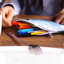 1pc Realistic Fish Shaped Pencil Case, Personalized Fish Wallet, Storage Pouch - Multicolor - View 5