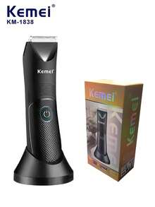 Kemei 1 máy tỉa lông chuyên nghiệp chống nước KM-1838, máy cạo râu điện phù hợp cho nam và nữ, sạc USB, máy tỉa lông vùng kín/bikini/chân/nách. - màu đen - Xem 13