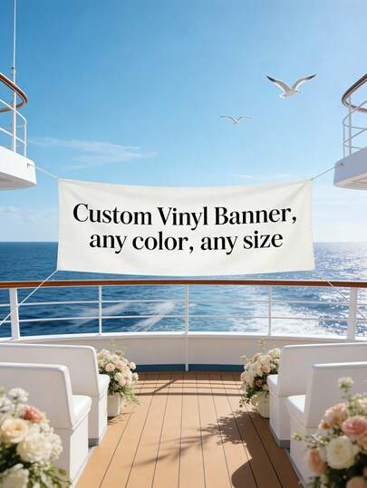 1pc Customized Vinyl Banner, Personalized Text/Design, Any Color, Image, Text, Logo, Suitable For Indoor/Outdoor Events, Parties, Weddings, Business Promotions, Trade Shows, Home Decor