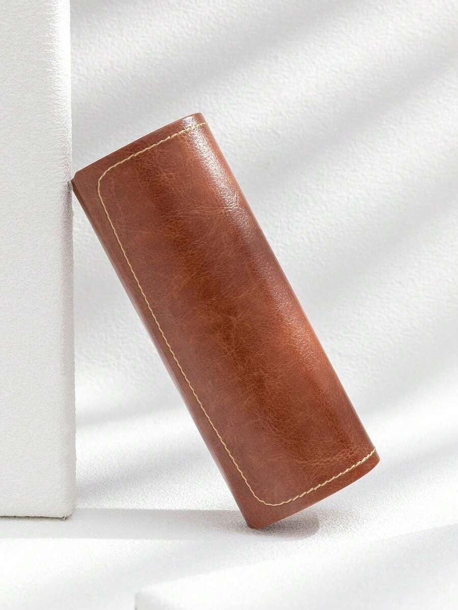1pc Solid Color Fashionable Versatile Magnetic Glasses Case