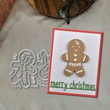 Creative Gingerbread Man Dies, DIY Scrapbooking Album And Embossing Stencil, Greeting Card Making Tool, Card Paper Cutting Crafts ,Gift Card Making Template Die Cuts. - Silver - View 6