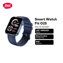 itel ISW-O25 智能手表，1.952 英寸 AMOLED 显示屏，三折金属表圈，不锈钢表冠，IP68 级防水，300mAh 长效电池 - 查看 2
