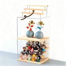 1 Piece Transparent Acrylic Display Case Dust Proof Protection Box For Flowers Figurines Collectibles Home Decor Showcase Shelf Organizer Storage - 無色 - 查看 6