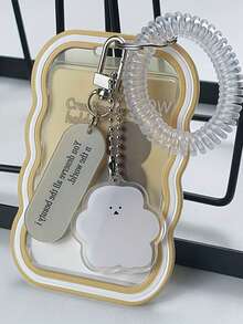 3pcs 2D Transparent Card Holders, Bus Card Holders, Gradient Wave Photo Card Holders, Cute Campus Card Holders - Comes With Adorable Charms & Bracelet - Perfect Holiday Gift - Multicolor - View 10