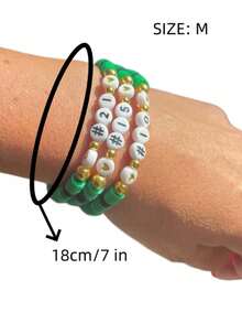 Personalized Sports Team Bracelet, Customized Football Number & Name Bracelet, Volleyball, Basketball, Softball Text Bracelet, Ideal Mother's Exclusive Beaded Bracelet, Bridesmaid Gift And Birthday/Anniversary Customized Jewelry - Violet Purple - View 3