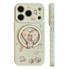 GUCADI 1pc Soft Plush Cat Apple 17/17 Pro Max Phone Case, Cartoon, Cute, Creative, Geometric, Korean Style, Niche, Ins Style - Iceland Blue - View 6