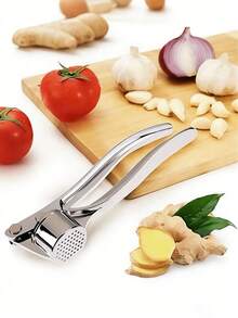 1 pieza Prensa de ajo resistente, Trituradora y picadora de ajo profesional, Herramienta de prensa de ajo ergonómica con mango de fácil presión, Utensilio de cocina, Prensa de jengibre, Picadora de verduras, Accesorio de cocina esencial, Ideal para Halloween, Acción de Gracias, Cocina navideña - Multicolor - Ver 3