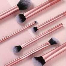 7pcs Pink Professional Makeup Brush Set, Including Blush Brush, Powder Brush, Concealer Brush, Eyeshadow Brush, Full Makeup Tools, Great For Travel And Gift - Pink - View 8