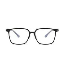 1 Paio di Occhiali con Montatura Quadrata Leggera, Montatura Ampia e Lusinghiera, Occhiali Unisex Semplici con Lenti Trasparenti, Versatili e Minimalisti - nero - Visualizzare 4