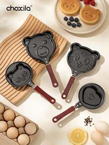 1 chảo chống dính hình mặt thú nhỏ 4/5 inch, thích hợp cho việc nấu nướng trong nhà bếp. - Chảo - Xem 2