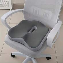 Ergonomic Memory Foam Seat Cushion For Office Chairs & Cars - Posture Support, Butt Pain Relief, Easyclean Material - Grey - View 3