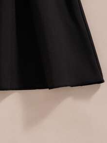 Ensemble 2 pièces pour filles, Top à manches courtes à imprimé floral avec épaules dénudées et jupe évasée à volants de couleur unie, style décontracté, printemps/été - Noir - Voir 8