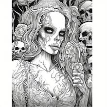 A Coloring Book Themed Around Horror, Made With Watercolor Paper, Featuring A Distinctive Cover, Designed For A Cozy Coloring Experience, Ideal For Adults Seeking Relaxation. It Makes An Excellent Gift For Occasions Like Valentine'S Day, Christmas, Halloween, New Year'S, Birthdays, And Parties, Perfect For Friends, Family, And Coworkers. - 著色書 - 查看 9