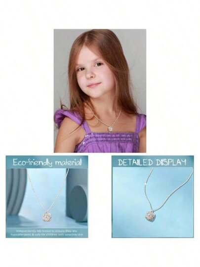 1 pieza Collar con colgante cuadrado de circonita mínimalista de plata de ley 925, hipoalergénico, joya linda y divertida como regalo para niña, adecuado para aniversario/cumpleaños