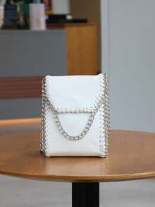 2026 Spring/Summer Fashion New Handbag, Mini Large Capacity Phone Bag, Lightweight Casual Portable Punk Style Niche Design Handmade Drawstring Chain Y2K Shoulder/Crossbody Small Bag - Multicolor - View 4