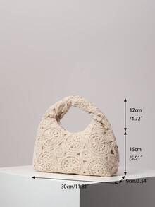 Tas Pantai Musim Panas Gaya Bohemian Motif Bunga, Penting untuk Perjalanan dan Pelayaran, Pakaian Liburan Wanita, Set Rajutan, Dompet Wanita Elegan, Hadiah untuk Wanita (Pola Acak) - Aprikot - View 7