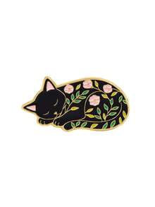 1pc Black Cat Enamel Pin - Cartoon Badge - Gift - Briefcase Pin - Backpack Badge - Clothing Pin - Cute Accessory - Pin - Multicolor - View 10
