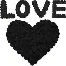 Pétalos de rosa negros - Pétalos de rosa artificiales y realistas para propuesta de boda, compromiso, noche romántica, aniversario, Día de San Valentín, Día de las Amigas, decoración del hogar y fiestas - A-Negro - Ver 1