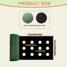 1.77oz Tela de barrera de jardín perforada de alta calidad - Verde y negro de doble capa, adecuada para camas de fresas y camas de plantación, control transpirable para el patio, huerta, huerto, jardín - Perforar agujeros verdes y negros - Ver 12