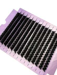 224Pcs/ Set 14Rows 160Roots 0.05mm Soft Lash Mink Fur Eyelashes 9-16mm Mixed Length 3D Russian Volume Lash Individual Lashes Makeup Black Lashes Purple Box Packaging Lash Clusters,Eye Lash Clusters,Individual Eyelashes,Lashes,Fake Lashes - Đen 3 - Xem 11