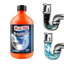 BLUE ZOO 500ml – Elimina eficazmente atascos de cabello, grasa y residuos en desagües de cocina, baño y tuberías. Fórmula potente de acción rápida, segura para tuberías de metal y plástico. Sin fragancia fuerte, líquido de fácil aplicación, ideal para uso doméstico, previene y resuelve problemas de obstrucción, manteniendo el flujo de agua libre.destapacaños para baño,destapador de tuberias,destapa tuberías. - Líquido - Ver 3