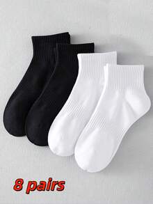 12/6/3 Pairs Solid Color Mid-Calf Socks, Moisture-Wicking Odor-Resistant Elastic Soft Sports Socks, Suitable For Running, Workout, Daily Wear - Multicolor - View 11