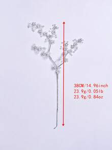 1pc Exquisite White Pearl Flower Artificial Flower With Shiny Silver Rhinestones, Creative Home Decor For Holiday, Wedding, Party, Gathering, Room And Tabletop Decoration - Silver - View 9
