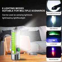 Linterna LED recargable por USB C, llavero de luz LED con imán trasero, luz, linterna portátil multifunción, luces de Camping EVUH - Verde - Ver 5