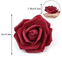 20pcs Artificial Foam Rose Flower Heads, Realistic For DIY Wedding, Baby Shower, Party Table, Home Decor, Spring Decoration, Valentine's Day Gift - Burgundy - View 3