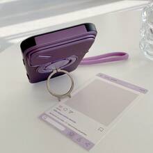 Compatible With Samsung Galaxy S26 S25, S24, S23, S22, S21, S20 Ultra/Plus A06, A13, A14, A15, A16, A26, A35, A36, A54, A55, A56, A57 Note 20 Ultra XM 15T/15T PRO RY X9D X7D.. Phone Case With Sliding Camera Cover And [Full Camera Protection], 360° Rotating Invisible Ring Holder/Car Magnetic Stand/Matte Texture Shockproof Phone Protective Cover - Purple - View 2