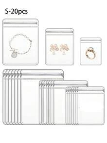 20个/40个透明塑料礼品袋，抗氧化PVC材质，适用于首饰、戒指、耳环收纳，防水可重复使用 - 3种大尺寸，适合派对礼品 - style A - 查看 7