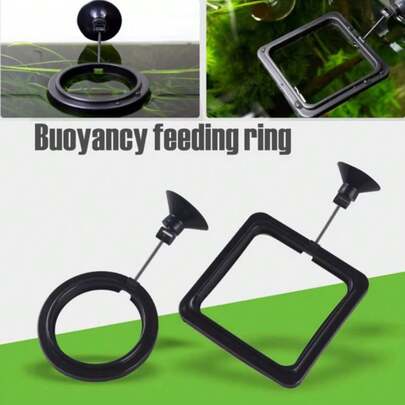 2pcs Fish Tank Feeder Rings, Heart & Square/Round Floating Feeding Dish With Suction Cup, Aquarium Accessories