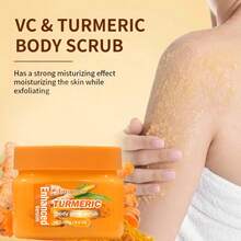Turmeric Body Glow Scrub, Gentle Exfoliating Body Polish With Natural Turmeric Extract, Deep Cleansing & Skin Brightening, Smooths & Softens Skin, Suitable For Daily Use, Ideal For All Skin Types, Helps Improve Skin Texture & Radiance, Perfect For A Spa-Like Experience At Home - Turmeric - View 1