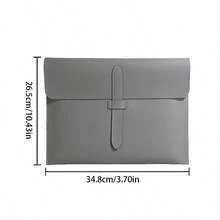 Customized Logo Leather Snap Closure Minimalist A4 Document Folder, Business File Bag, Exam Material Bag, Office Document Bag, Briefcase, Large Capacity, High-Quality, Business Gift - Multicolor - View 11