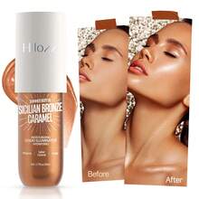 HLLOZZI 80ml Natural Glow Body & Face Highlighter Oil Lightweight, Non-Greasy Texture. Available In 5 Colors. A Multi-Purpose Liquid Highlighter For The Face, Body, And Hair. Enhances Facial And Body Contours For A Three-Dimensional Sculpted Look. A Must-Have For Parties, Festivals, Weddings, Carnivals, And More. - 彩色 - 查看 6