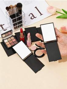 1/10pcs Foldable Portable Square Mirror, Rectangular Stand Mirror, Makeup Mirror, Daily Use Gift For Women & Girls - Multicolor - View 3