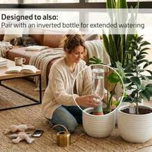 Plant Watering Globes - Terracotta Self Watering Planter Insert - Watering Bulbs for Outdoor and Indoor Plants with Easy Top Refill System - Set of 4 Ollas - Beige azul verde gris - Ver 5