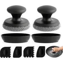 Chainmail Scrubber 1 Pcs With 2 Scrapers And Small Tray Small Chainmail Scrub For Cleaning Cast Iron Pan Skillet Pot Griddle Cookware - 2pcs Small Chainmail - View 11