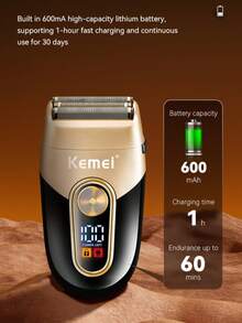 Kemei KM-3209 Men's Electric Shaver, USB Charging With Dock, Rechargeable Lithium Battery Shaver, Home Beard Trimmer, Gift For Boyfriend, Father's Day, Shaver (1pc) - Multicolor - View 10