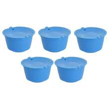 "5Pcs 50ml Coffee Capsule Reusable Coffee Filter Cup With Spoon For GUSTO Coffee Machine-Blue,Coffee Service Coffee Accessories " - View 5