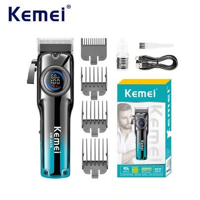 Kemei Máy cắt tóc điện chuyên nghiệp KM-2279 dành cho nam giới, pin lithium dung lượng lớn, sạc nhanh, quà tặng thích hợp cho bạn trai, máy tỉa tóc không dây chất lượng cao, 1 chiếc.