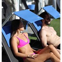 1 parasol azul ligero y portátil para exteriores que proporciona protección solar UV UVA UVB solo silla no incluida - Azul Ocano - Ver 5