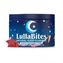 LullaBites Natural Sleep Gummies - 30 Servings -Sweet Strawberry Stars (Melatonin Free) - One - View 1