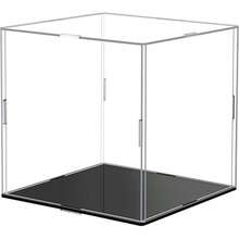 收藏品展示盒，组装式透明亚克力盒，玻璃盒替代品，用于展示手办、家居收纳和玩具整理 - 黑色 - 查看 7