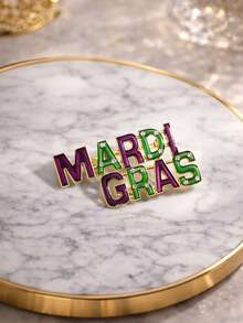 New European And American Style English Letter Alloy Brooch, Minimalist Personalized Letter Brooch, Casual Zinc Alloy Brooch, Suitable For All Year Round, Essential Gift - Purple - View 8