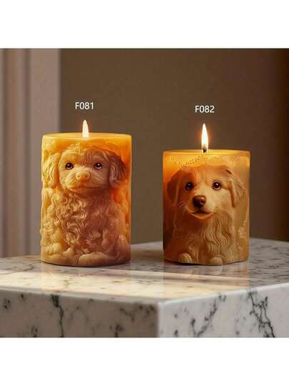 Golden Retriever Dog Cylinder Candle Silicone Mold, Cute Golden Retriever Raised Relief Cylinder Candle Mold, Resin Plaster Mold, Gentle Golden Retriever Retriever Cylinder Candle Decor Gift