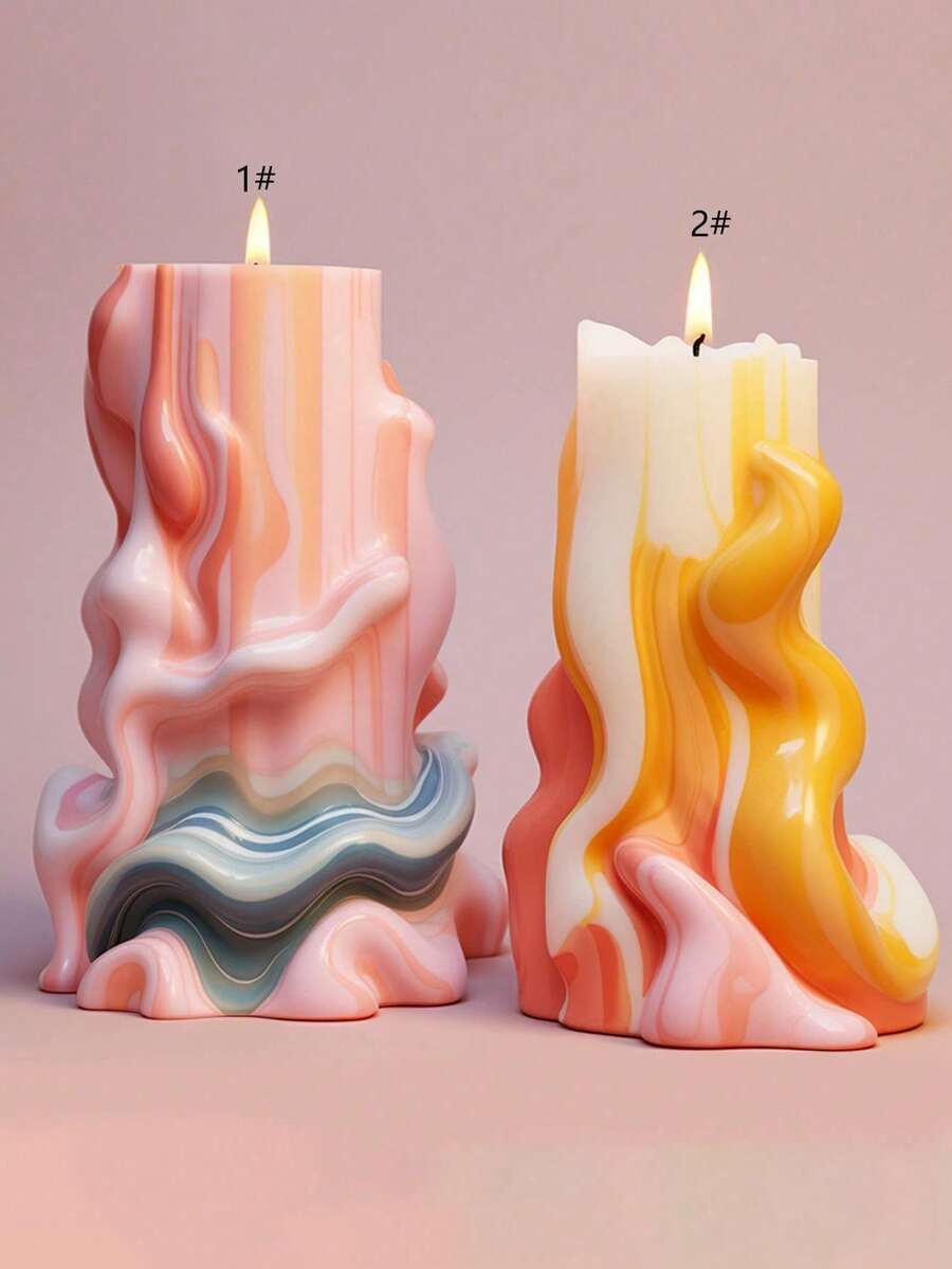 不对称圆柱体 DIY 手工香氛石膏多功能硅胶模具 - 柱子 - 查看 1