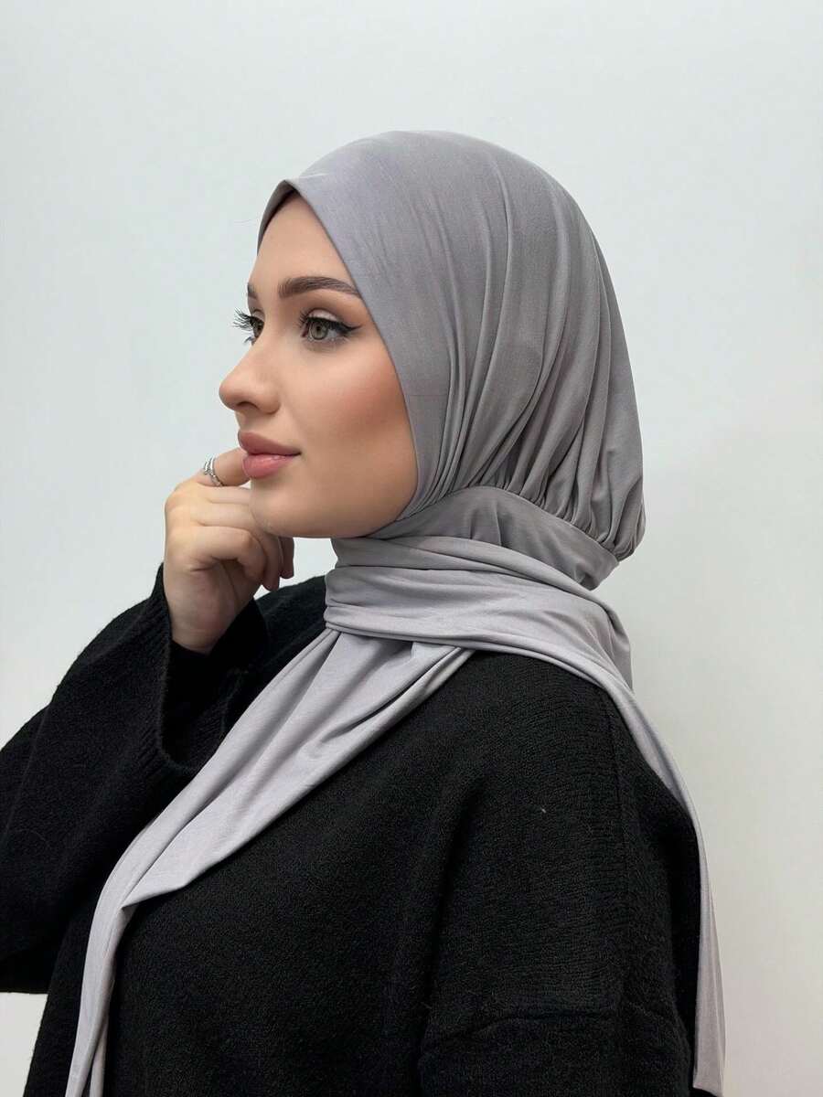 1pc Ready-To-Wear Soft, Breathable & Pilling-Resistant Muslim Headscarf, Suitable For Muslim Use All Year Round And Daily Wear
