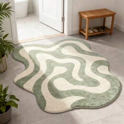 1 件装可水洗现代抽象仿羊毛地毯，装饰地毯，卧室装饰，小地毯，地毯，家居装饰，客厅地毯，客厅小地毯，卧室地毯，客厅家居装饰，户外地毯，可水洗地毯，非常可爱，可机洗，可折叠，易于清洁，个性化家居，时尚家居装饰，节日装饰